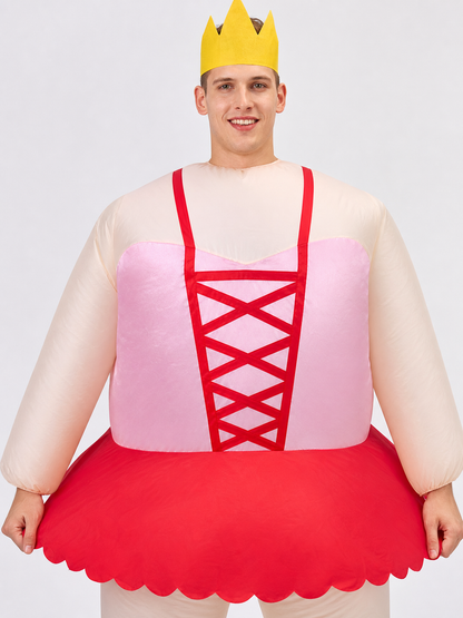 Inflatable clown costume in ballet style with a crown for the stage