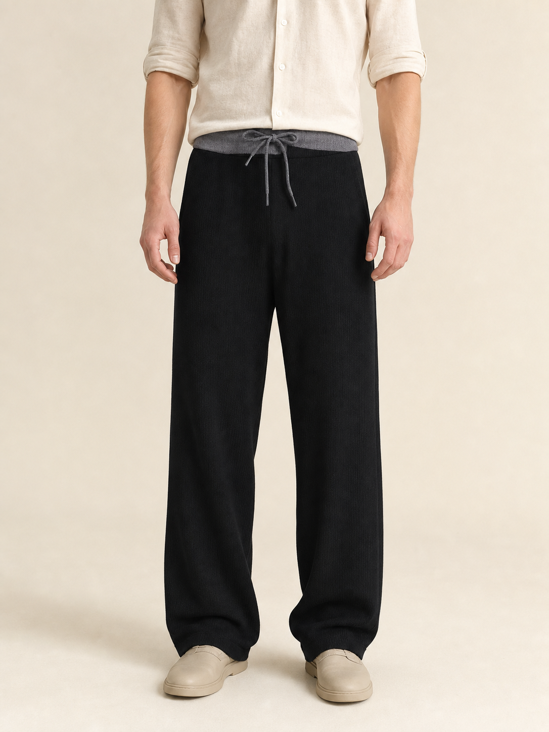 Layered long-sleeve top with contrast trim