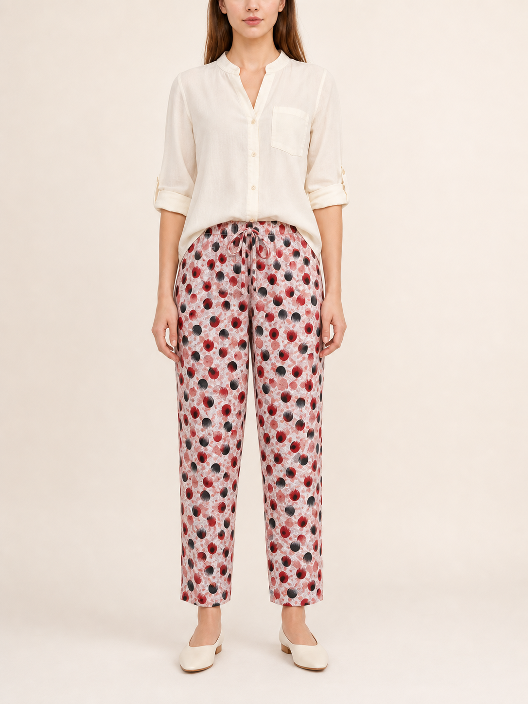 Women's printed set, T-shirt and long pants