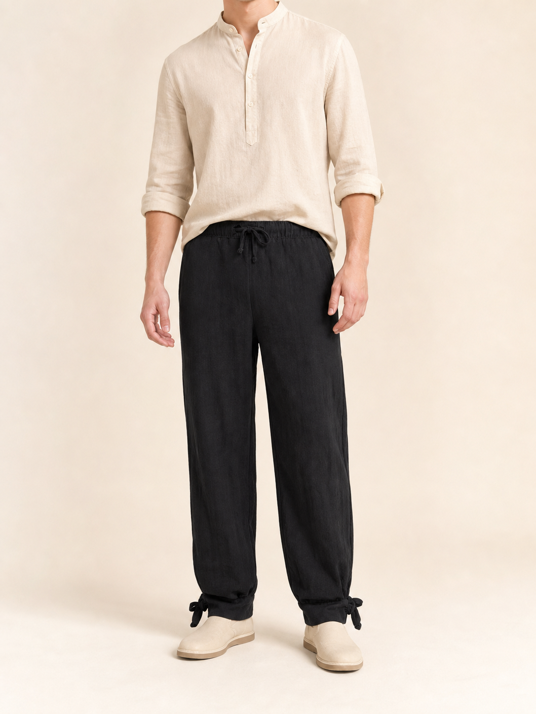 Cropped jogger pants with cuffs