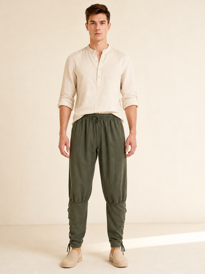 Men's Loose-Fit Pants with Drawstrings