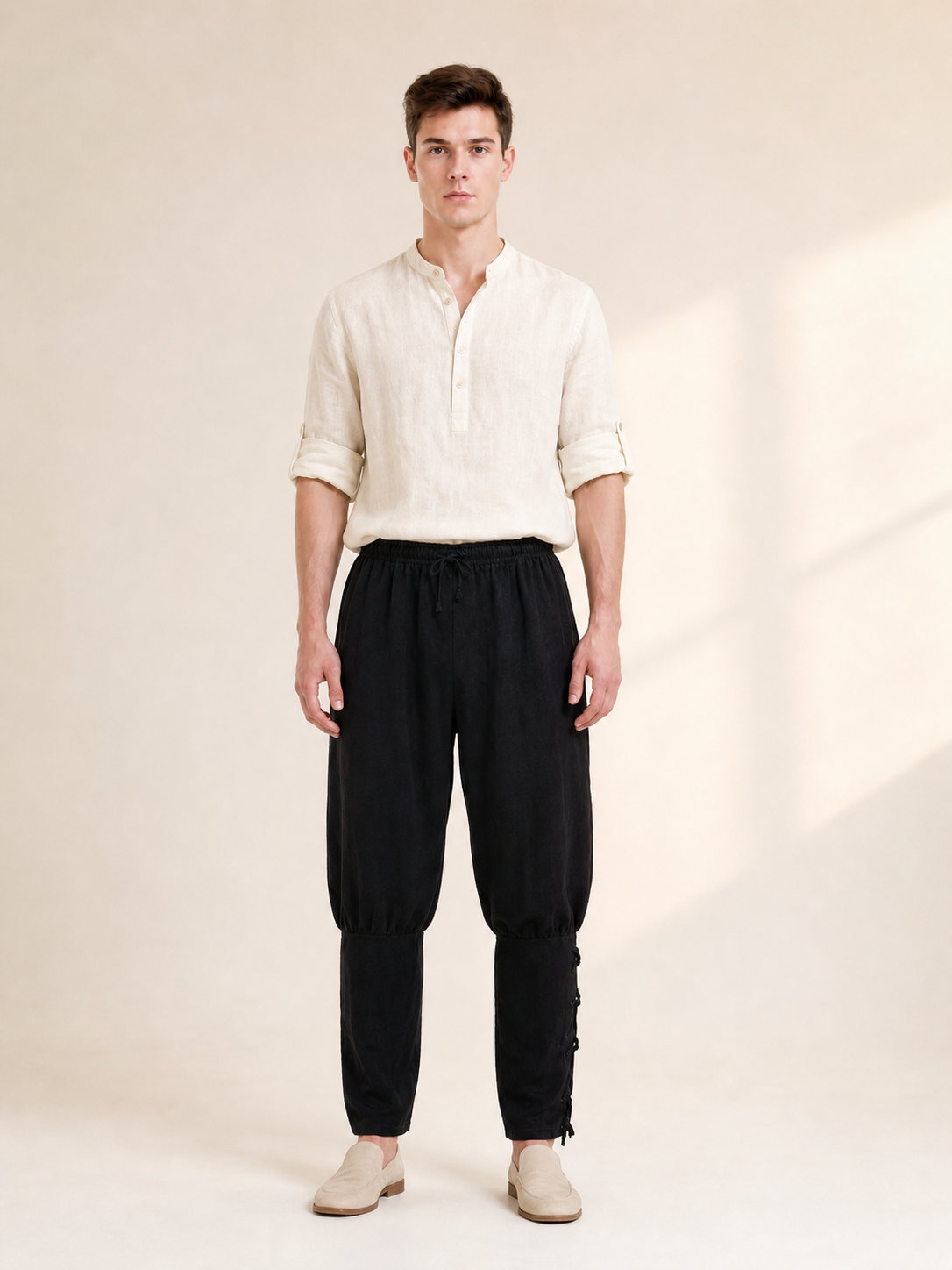 Black costume pants with cuffs