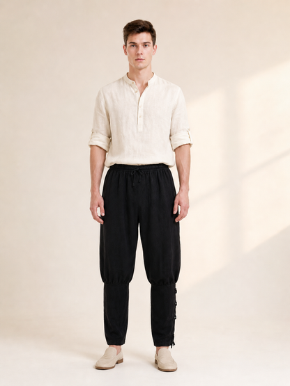 Black costume pants with cuffs