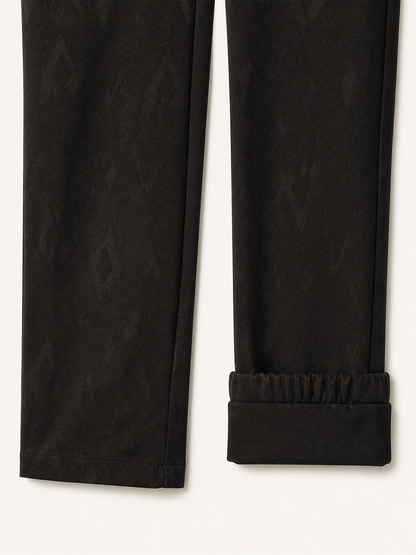 Straight-Leg Pants with Jacquard Pattern