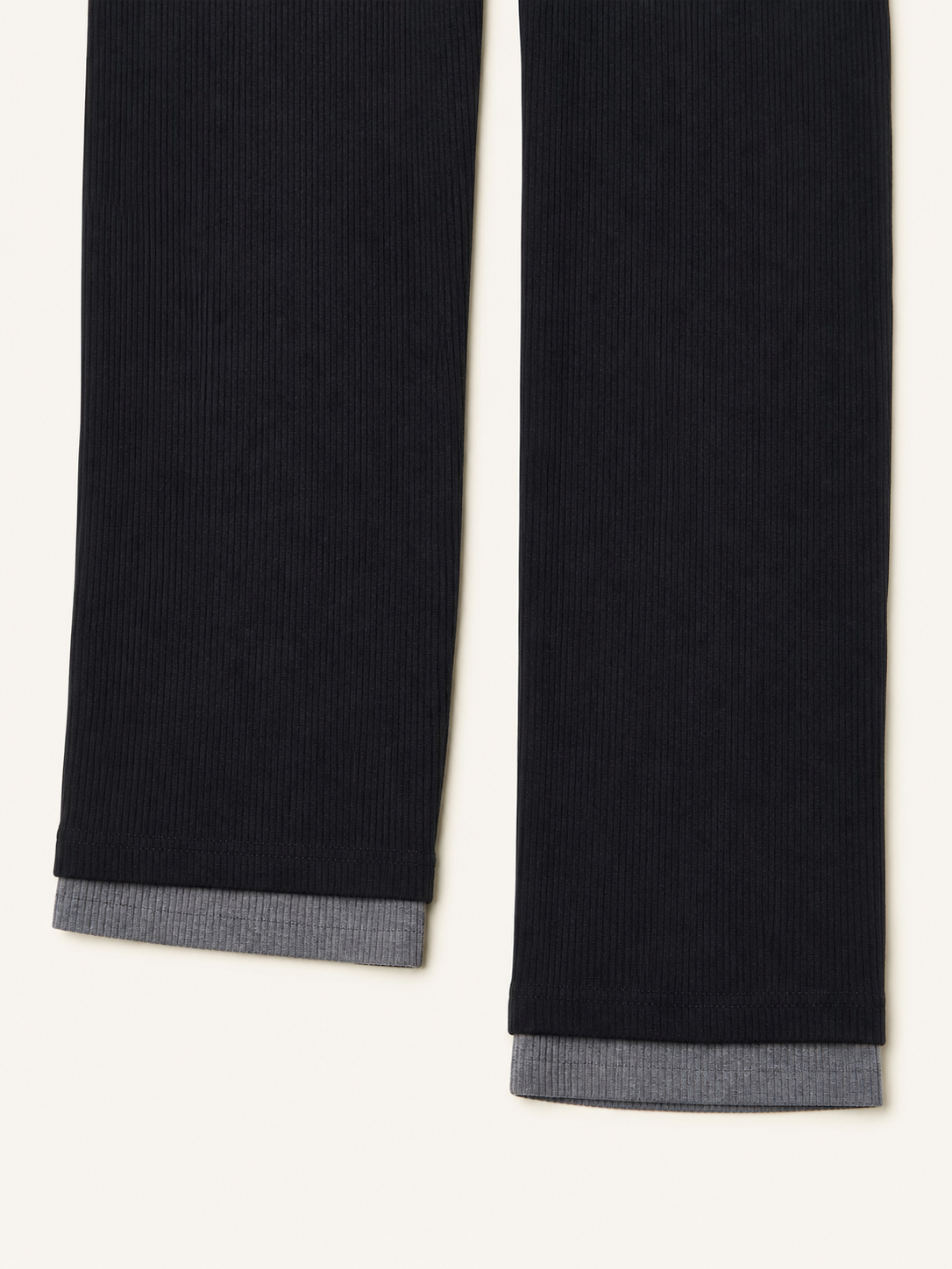 Layered long-sleeve top with contrast trim