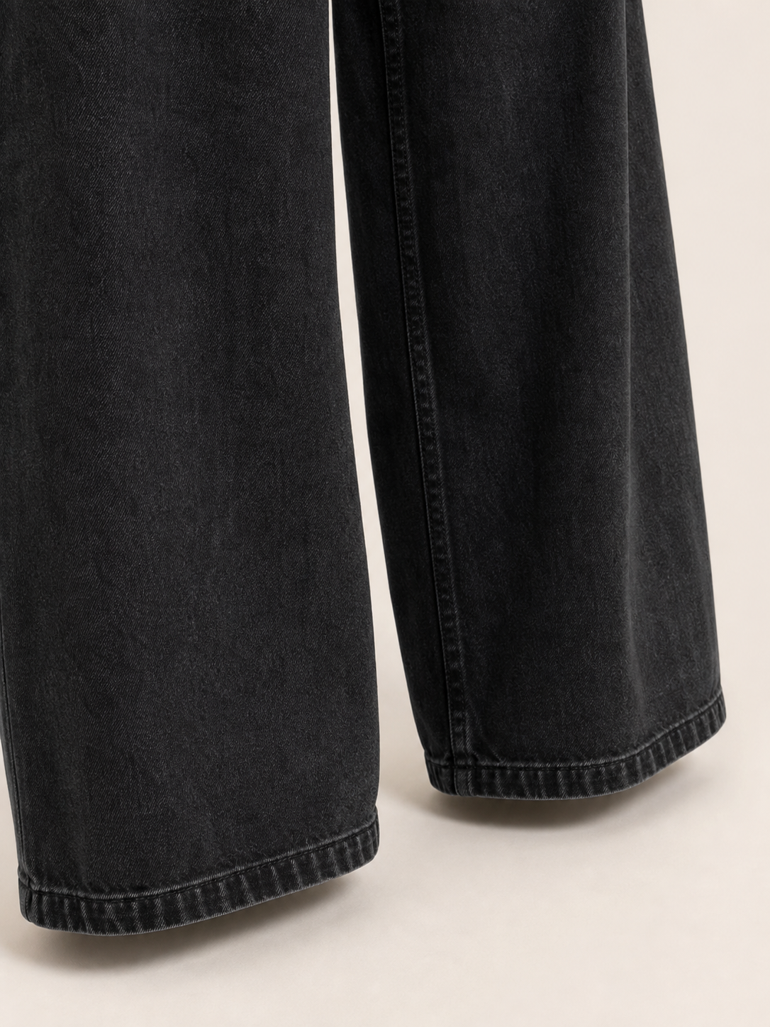 Wide Black Drawstring Pants with Pockets