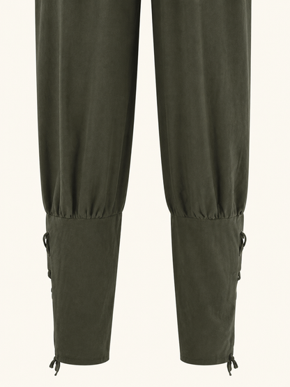 Relaxed-Fit Cargo Pants with Drawstring Cuffs