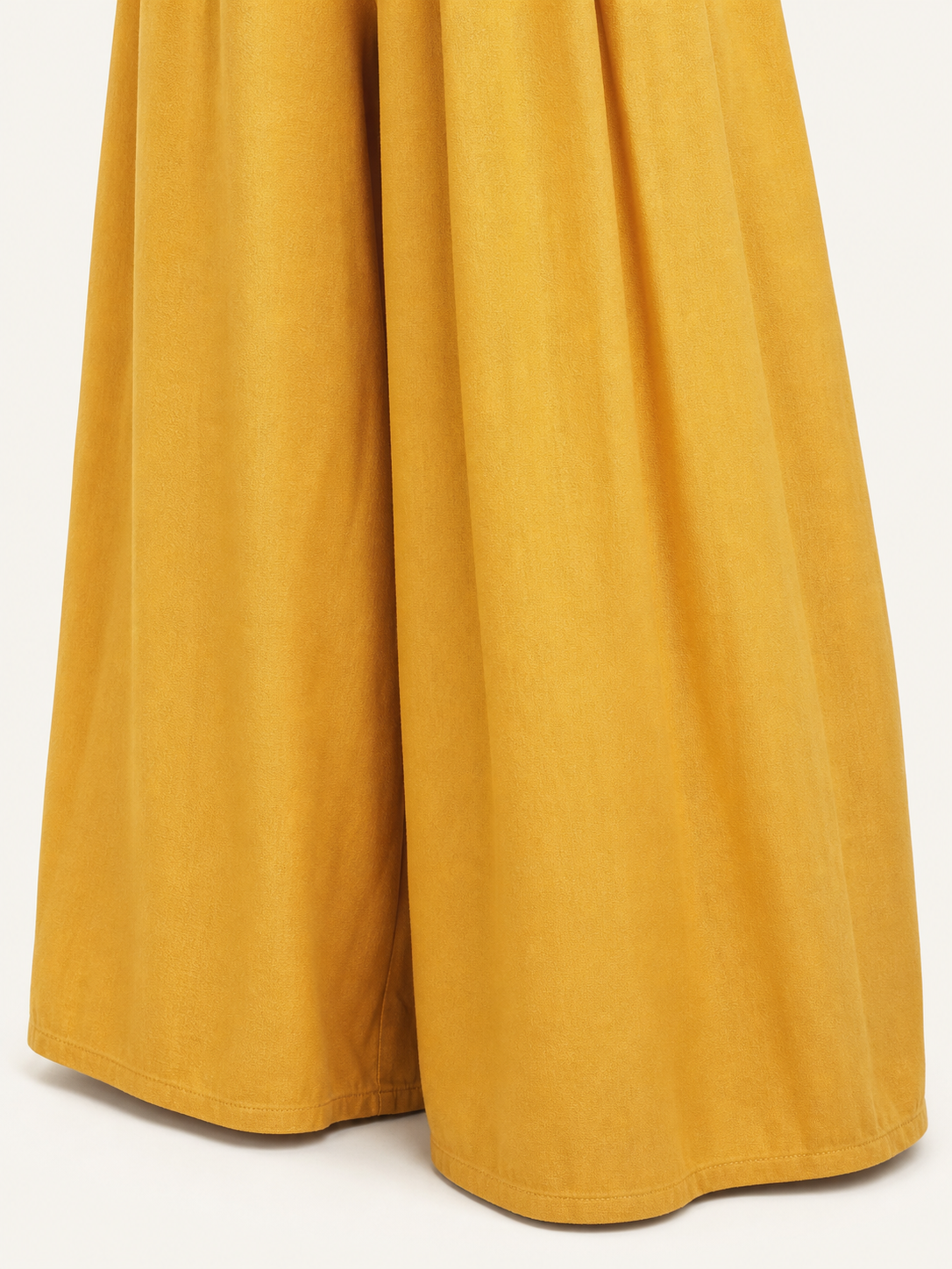 Wide-Leg Yellow High-Waisted Pants with Drawstring