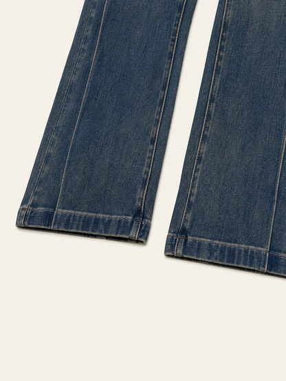 Wide-leg jeans with a faded effect
