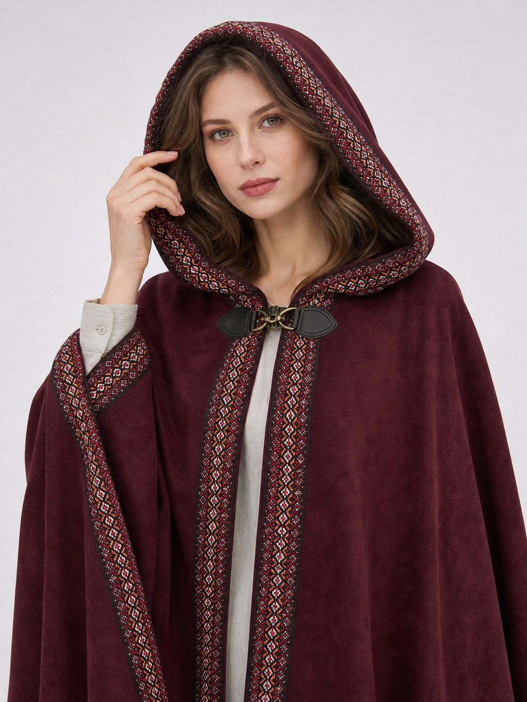 Brown Carnival Cloak with Hood