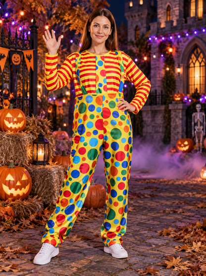 Adult Clown Costume with Suspenders