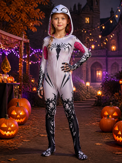 Venom Gwen Hooded Cosplay Jumpsuit Costume
