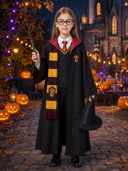 Wizard Robe for Cosplay with Hood and Hat Costume Headwear detail 2