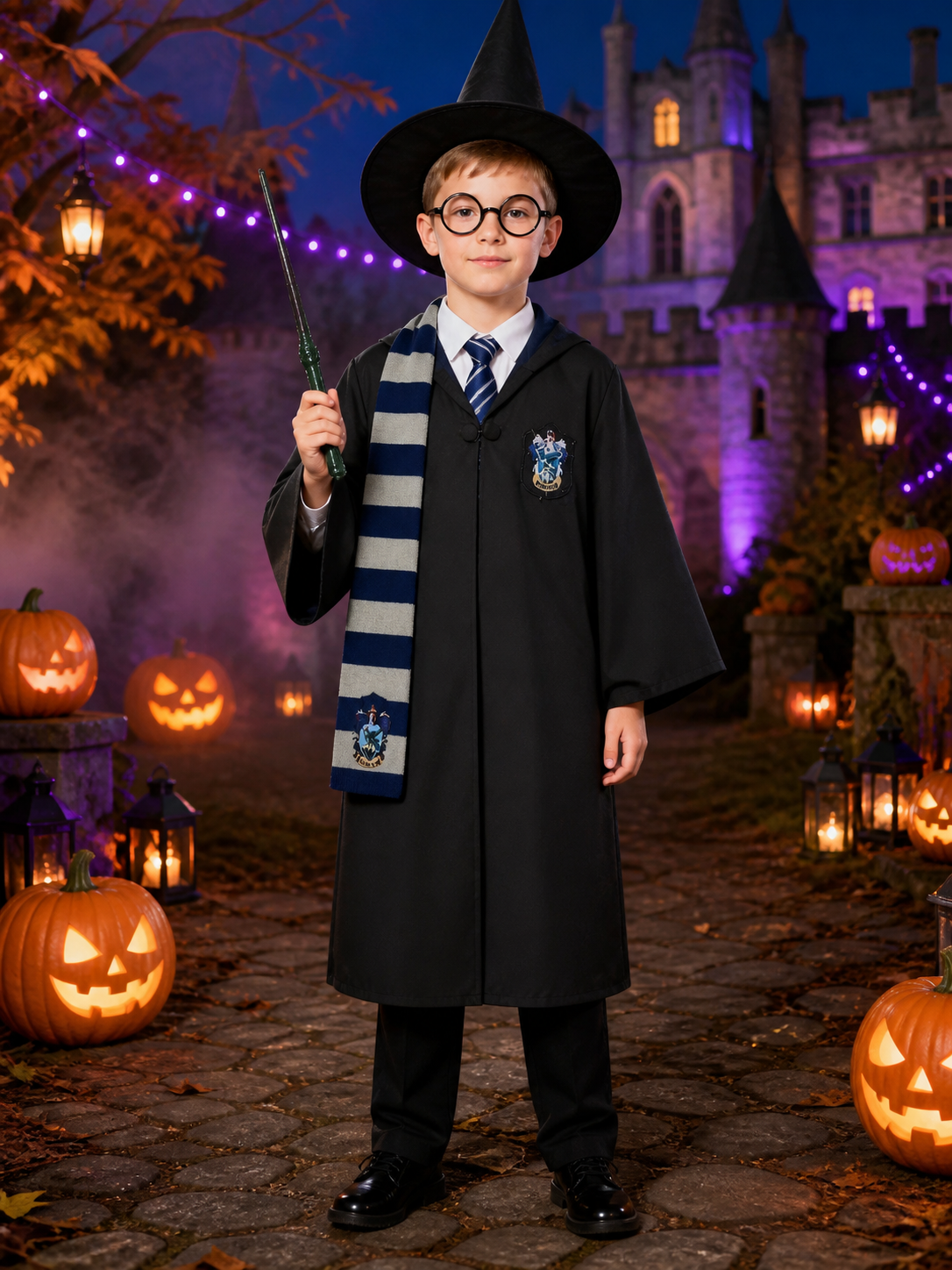 Harry Potter Ravenclaw Hooded Robe for Cosplay Costumes detail 2