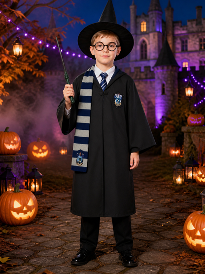 Harry Potter Ravenclaw Hooded Robe for Cosplay Costumes detail 2