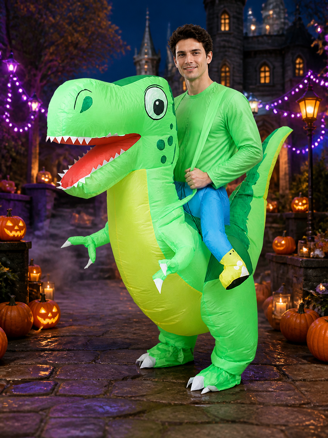 Customizable Inflatable Dinosaur Costume, Funny Cartoon Halloween Outfit for Costumes detail 2