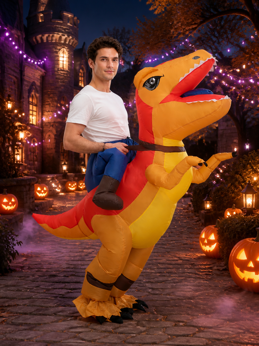 Inflatable Dinosaur Costume for Adults, Funny T-Rex Party Outfit Costumes detail 2