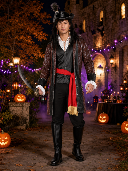 Retro-Style Pirate Costume for Cosplay and Halloween Costumes detail 2