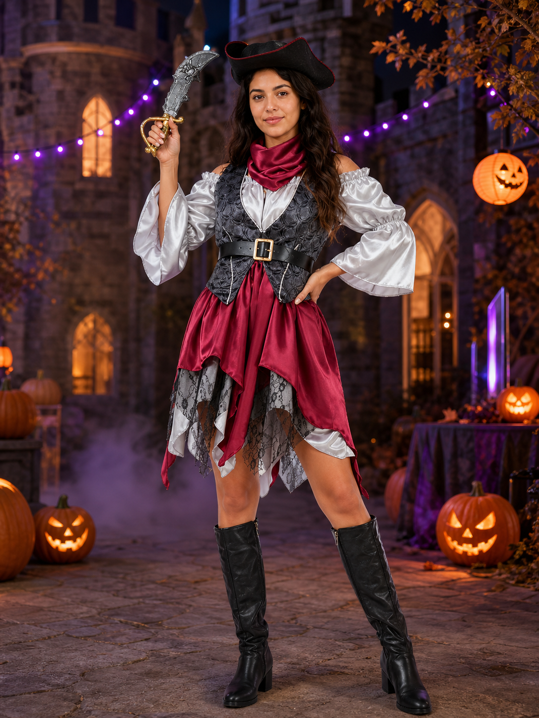 Pirate Costume for Role-Playing, Halloween, and Carnival Costumes detail 2