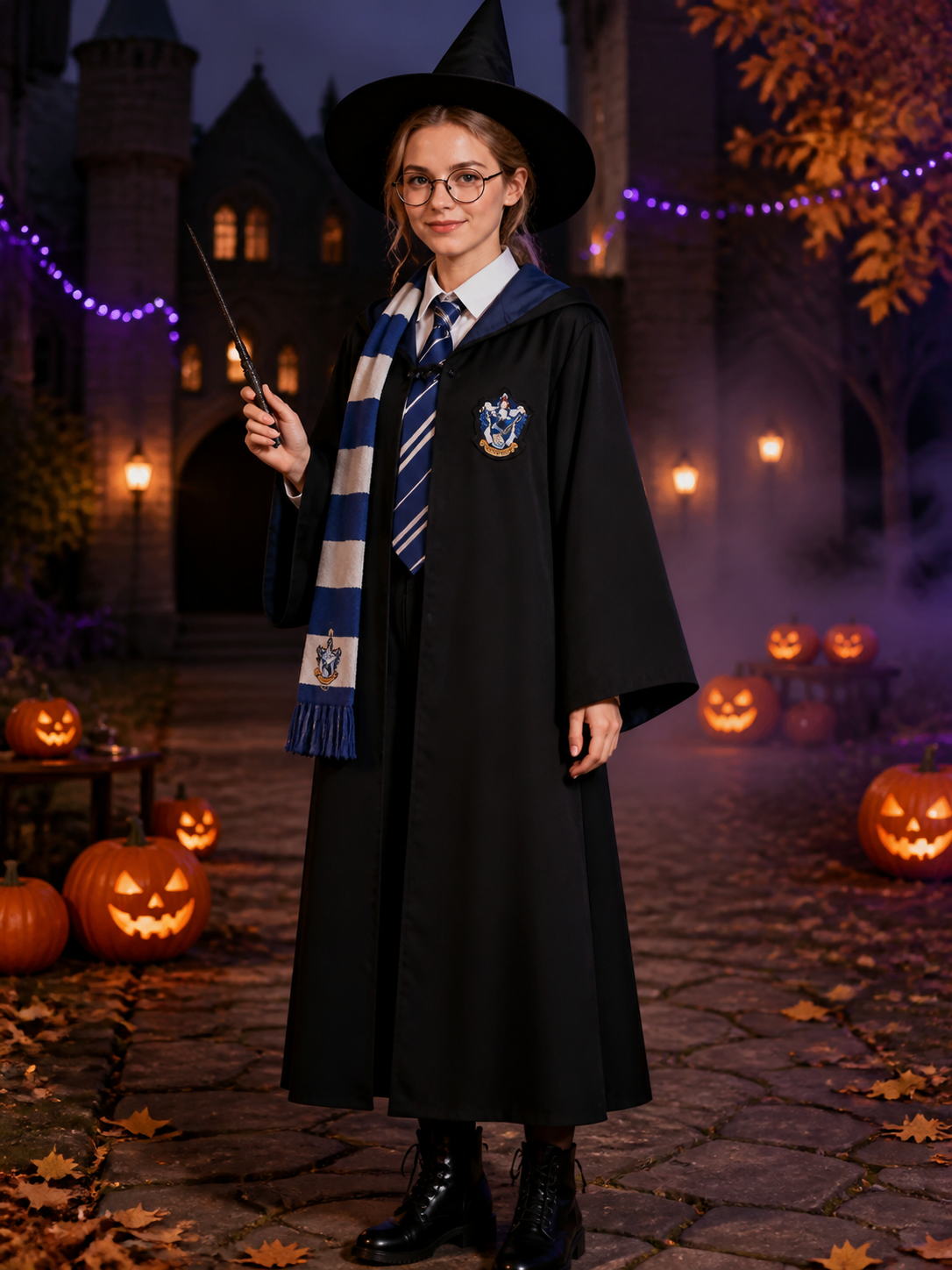 Ravenclaw Hooded Robe and Hat for Halloween
