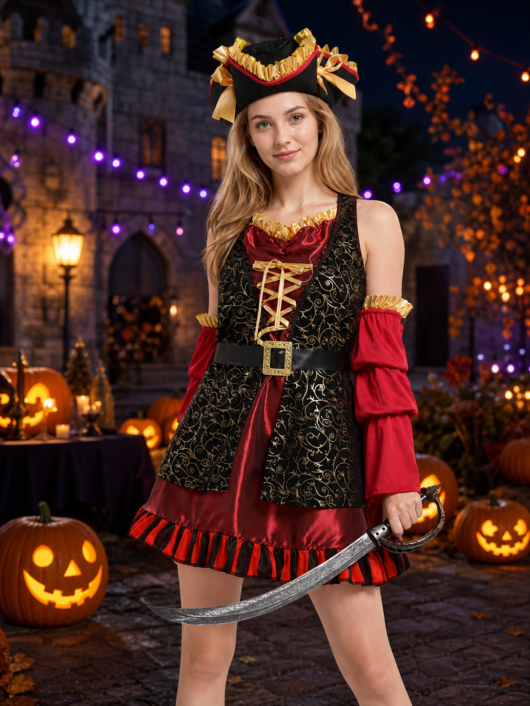 Women's Sleeveless Pirate Costume for Cosplay Costumes detail 2