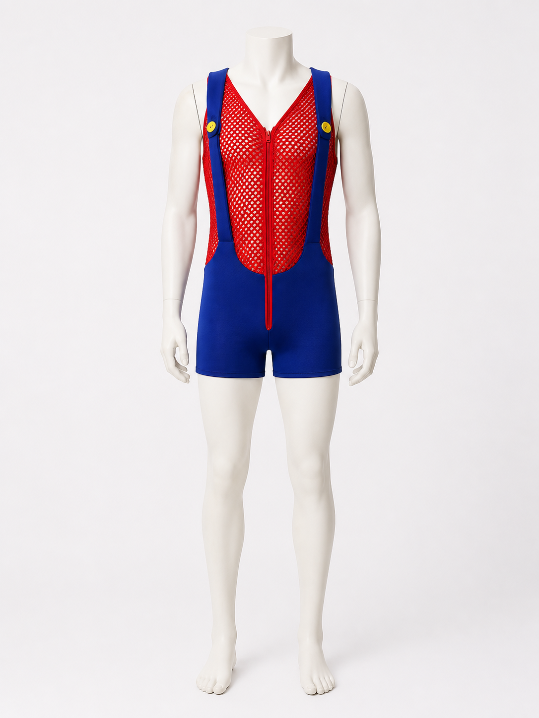 Women's Sexy Mario Mesh Bodysuit Costume for Halloween Costumes detail 2