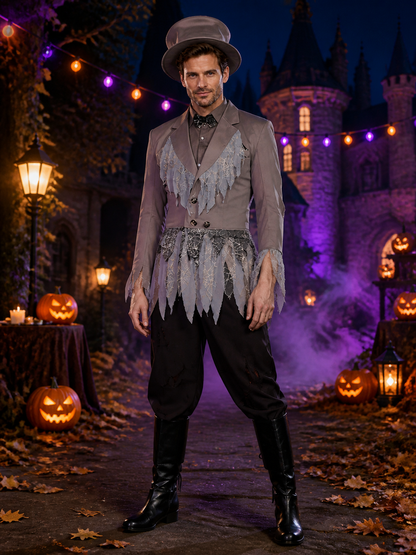 Adult Wizard Costume Set, Gothic Distressed Suit-Style Outfit Costumes detail 2