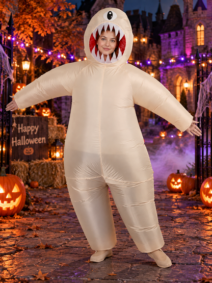 inflatable carnival costume one-eyed monster beige