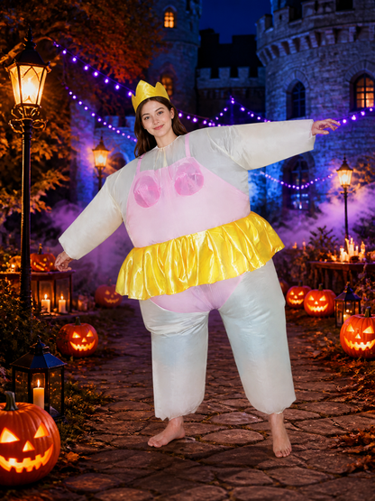 Womens Cartoon Mouse Inflatable Costume, Funny Blow Up Outfit with Yellow Skirt Costumes detail 2