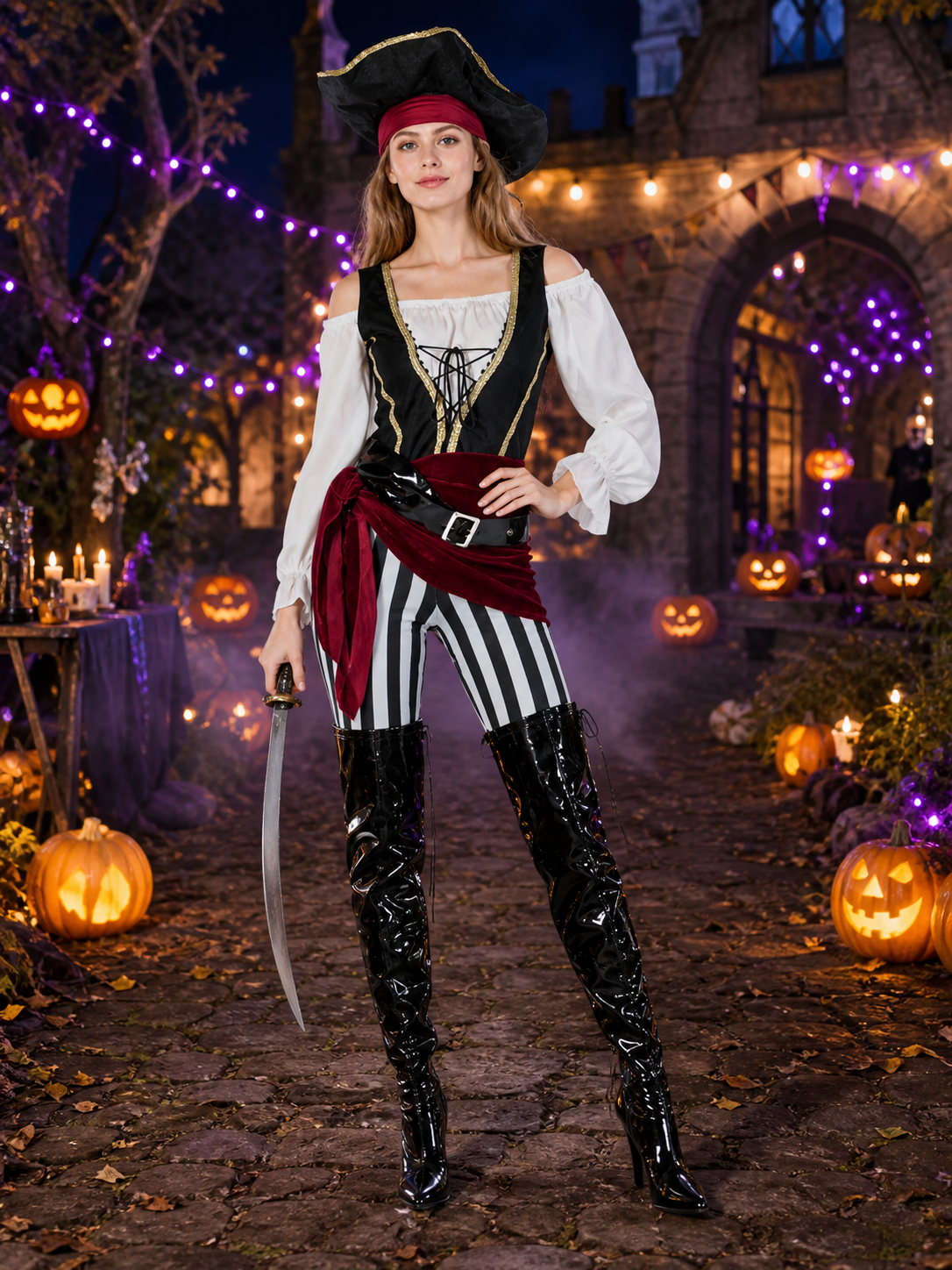 Caribbean-Style Pirate Costume for Halloween Costumes detail 2