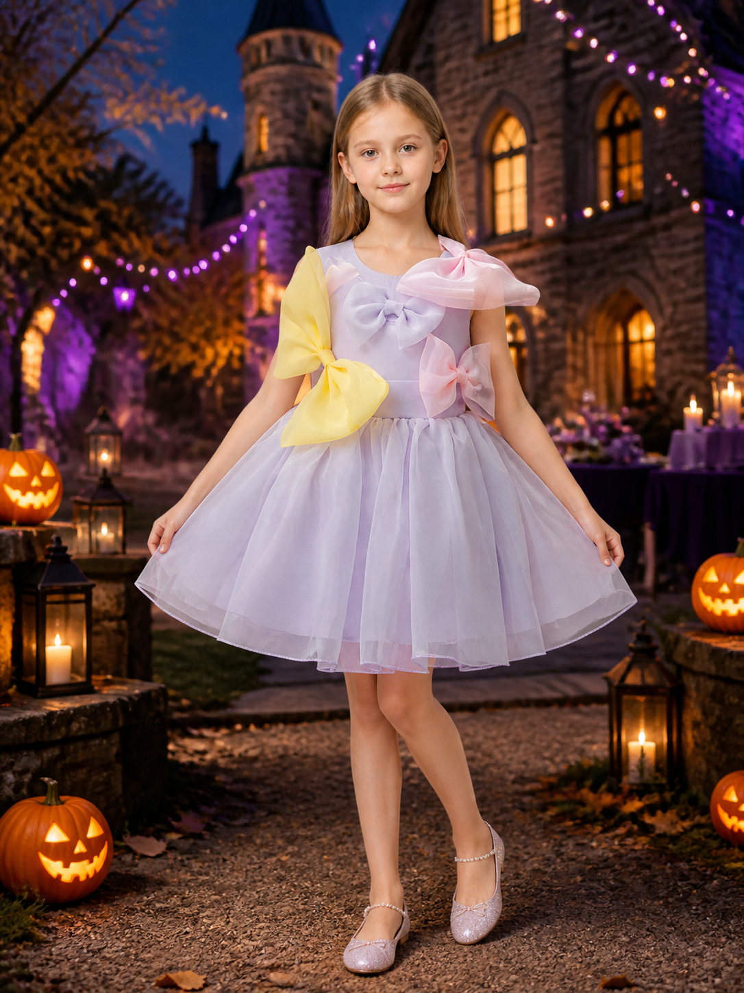 Toddler Girls' Princess Formal Dress, Sleeveless Layered Tulle Skirt With Large Costume Dresses detail 2