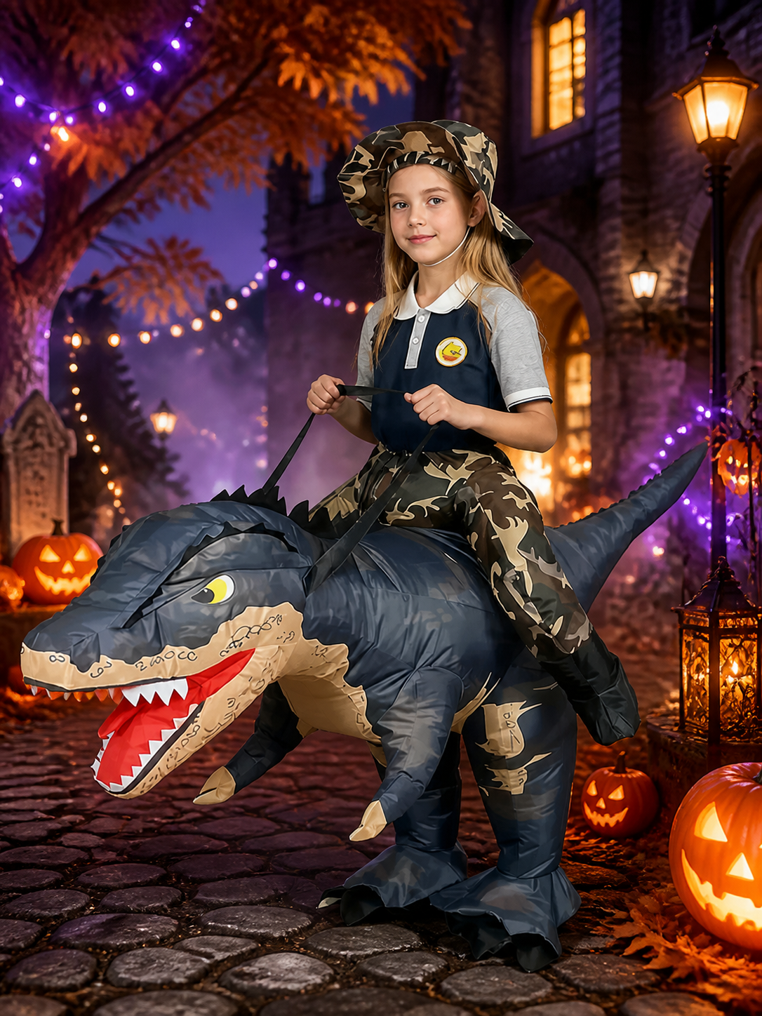 Ride-On Inflatable Dinosaur Costume With Camouflage Print Costumes detail 2