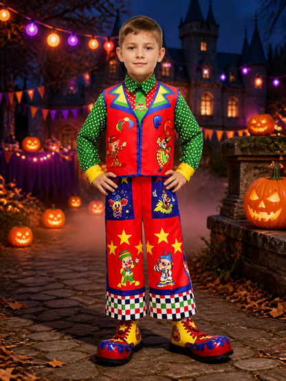 Circus Clown Costume Vest and Pants for Masquerades Costumes detail 2