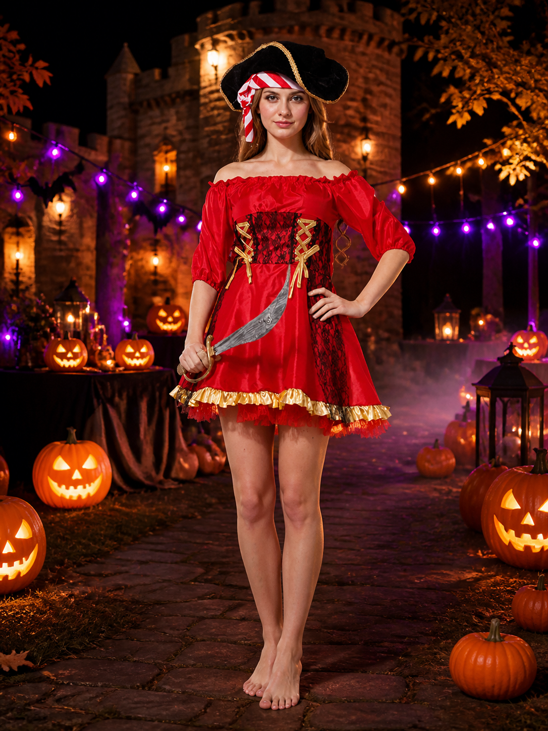 Pirate Carnival Costume W-0127 for Cosplay and Halloween Costumes detail 2