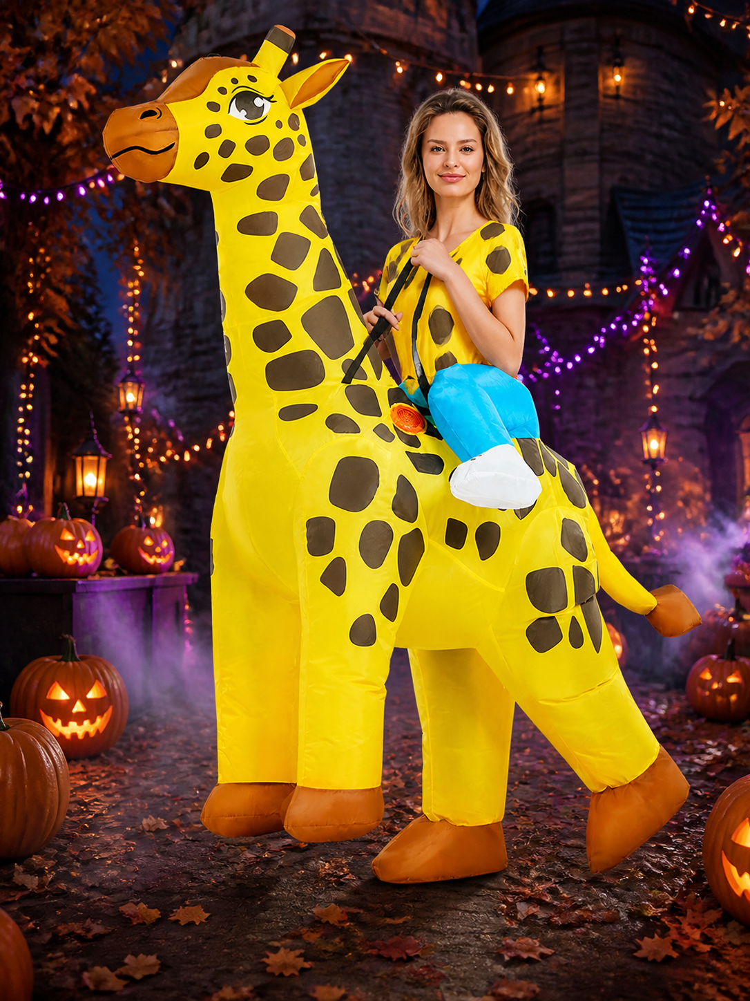 Giraffe Inflatable Costume, Funny Halloween Outfit Costumes detail 2