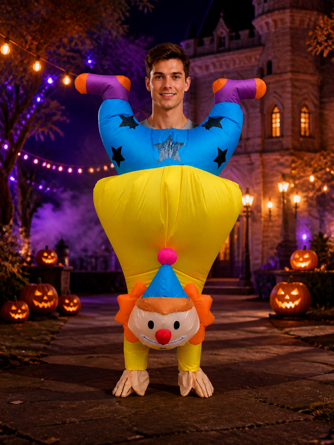 Adult Inflatable Upside Down Clown Costume, Halloween Outfit Costumes detail 2