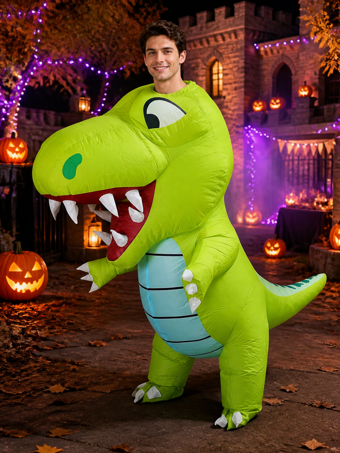Funny Dinosaur Inflatable Costume for Halloween Christmas Party, Blow Up Suit Costumes detail 2