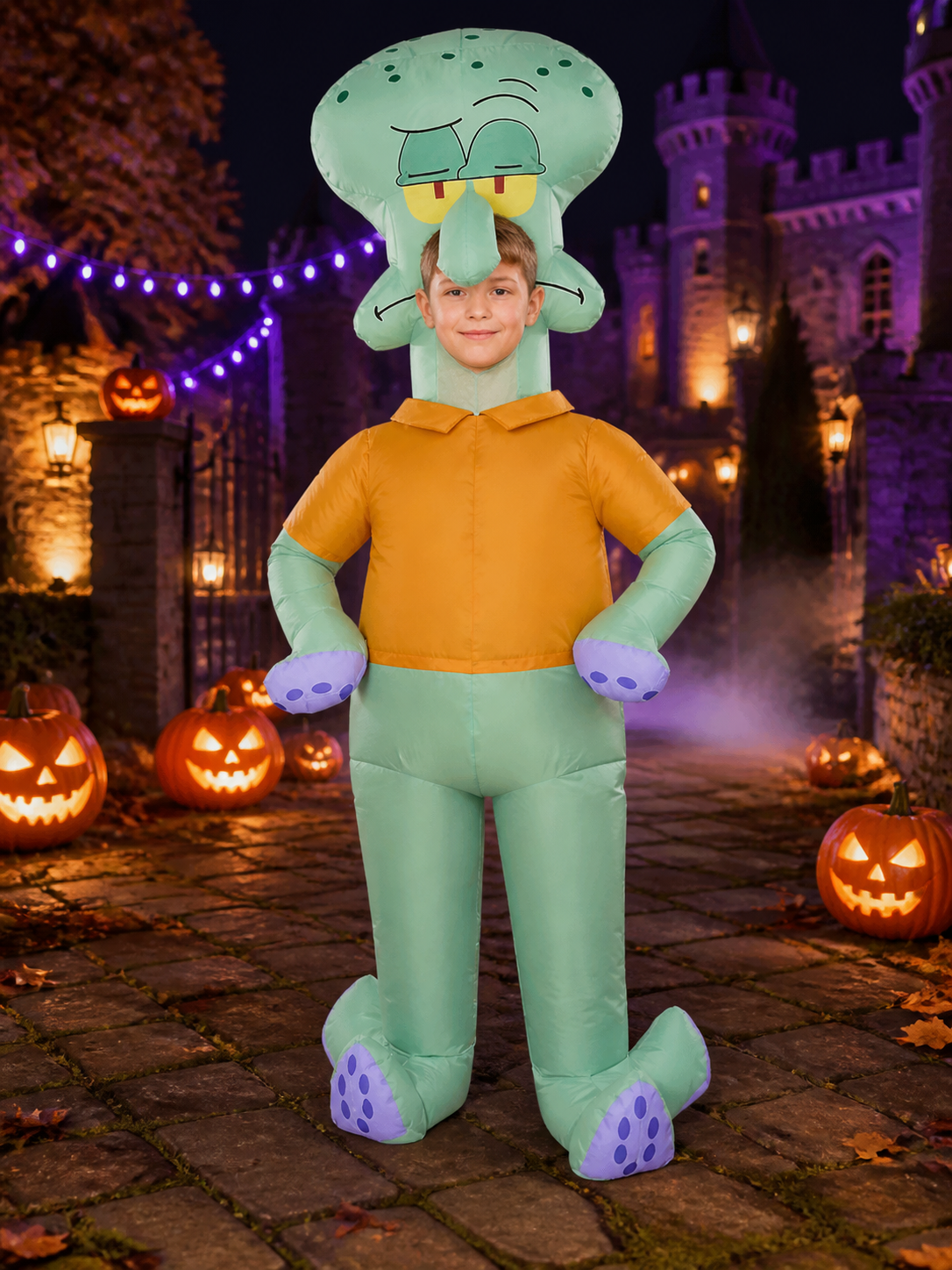 Kids Cartoon Octopus Inflatable Jumpsuit Costume for Halloween Costumes detail 2