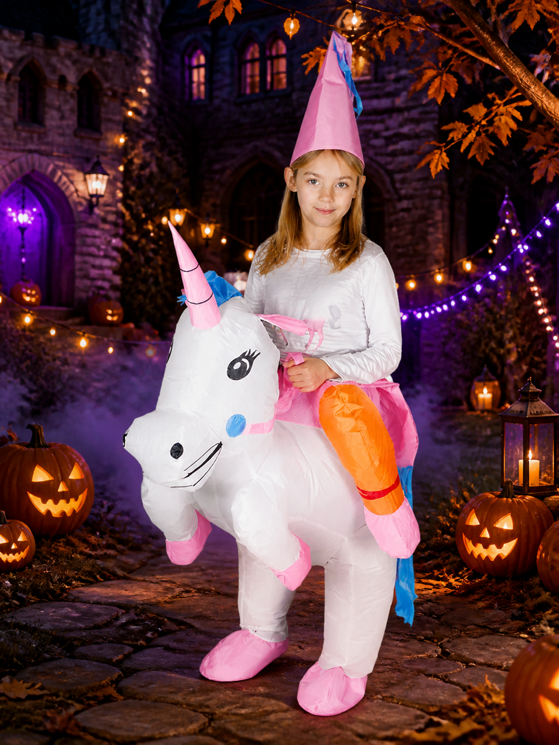Kids Inflatable Unicorn Costume Jumpsuit, Halloween Party Outfit Costumes detail 2