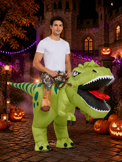 Inflatable Dinosaur Costume, Green Dinosaur Suit With Tail Costumes detail 2