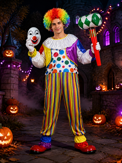 Striped Clown Costume for Carnivals and Performances Costumes detail 2