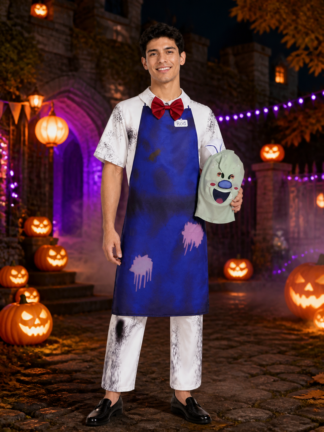 Rod Horror Ice Cream Monster Costume Set - Halloween Cosplay Bodysuit with Apron Costumes detail 2