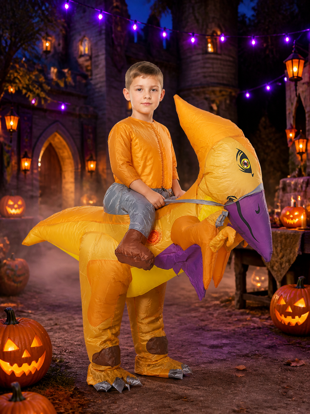 Inflatable Pterodactyl Costume With Wings, Tail & Claws - Funny Halloween Party Costumes detail 2