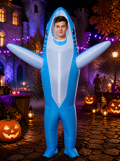 Shark Bodysuit Costume with Fin Sleeves, Halloween Outfit Costumes detail 2