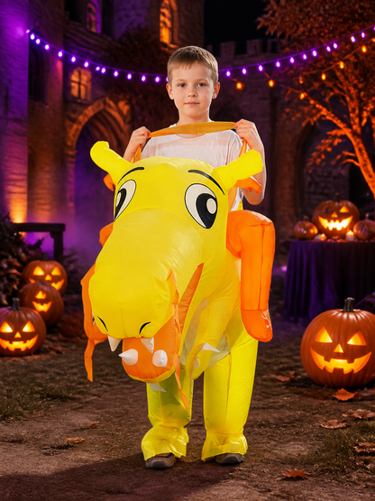 Kids Inflatable Dinosaur Costume, Cartoon Animal Onesie for Halloween Costumes detail 2