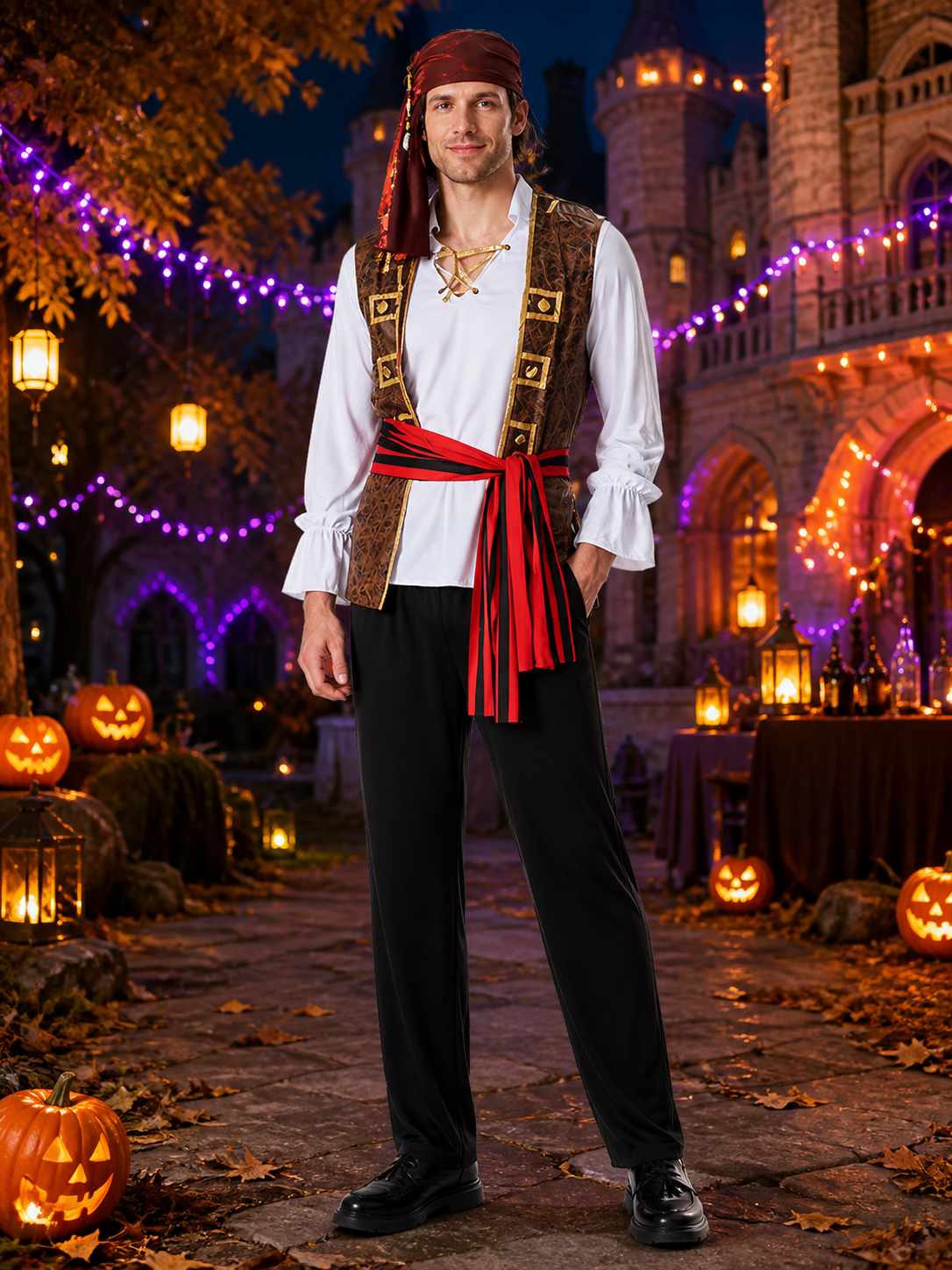 Pirate Costume with Vest for Masquerade Costumes detail 2