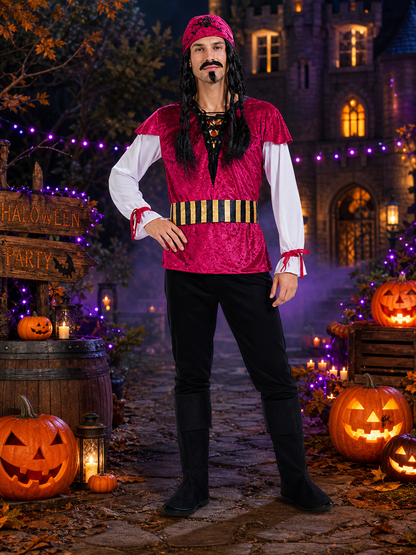 Pirate Costume with Bandana for Halloween Costumes detail 2