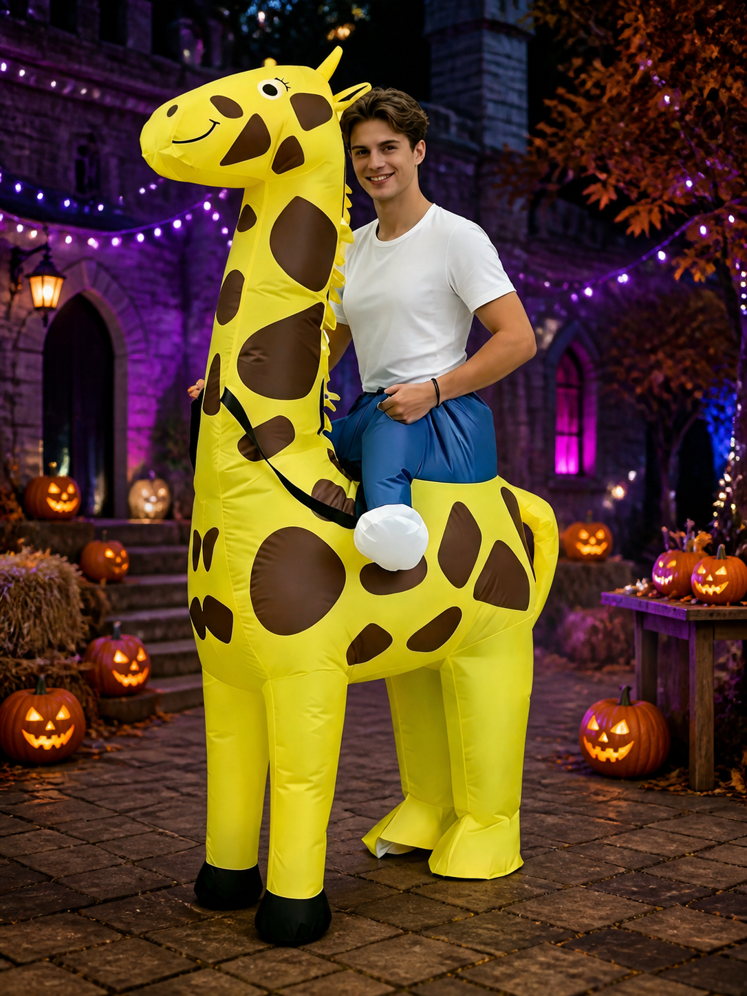 Inflatable Giraffe Costume, Funny Halloween Christmas Stage Performance Outfit Costumes detail 2