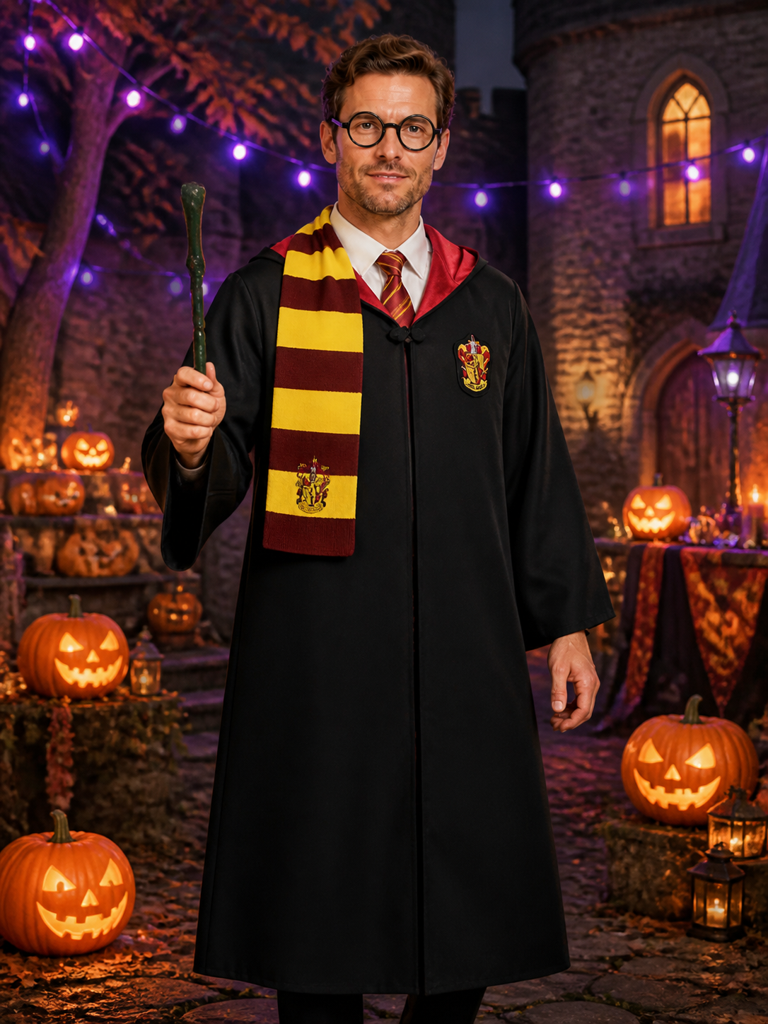 Gryffindor Wizard Costume, 5 Pieces, Cosplay Costumes detail 2