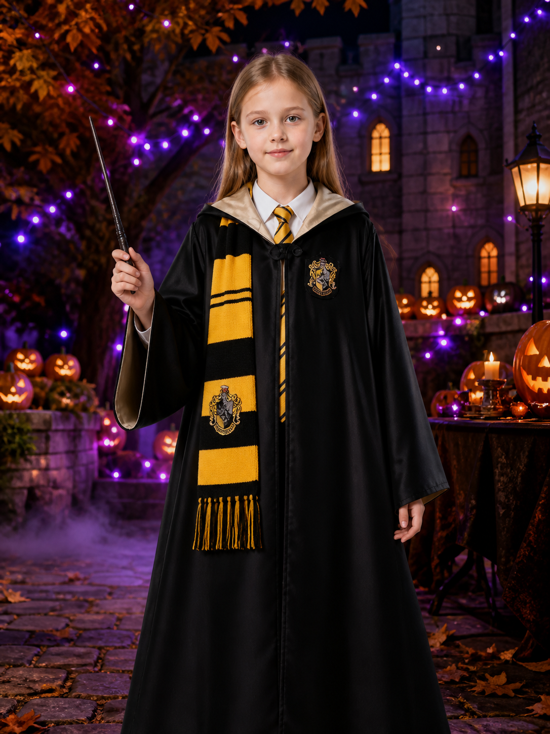 Hufflepuff Hooded Robe for Cosplay and Halloween Costumes detail 2